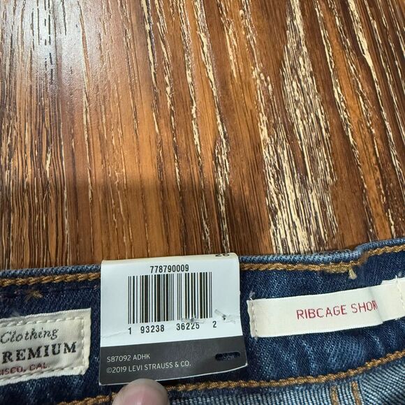 NEW Levi's Size 26 Ribcage Cutoff Daisy Duke Denim Shorts High Rise Vintage Fit - Picture 4 of 4